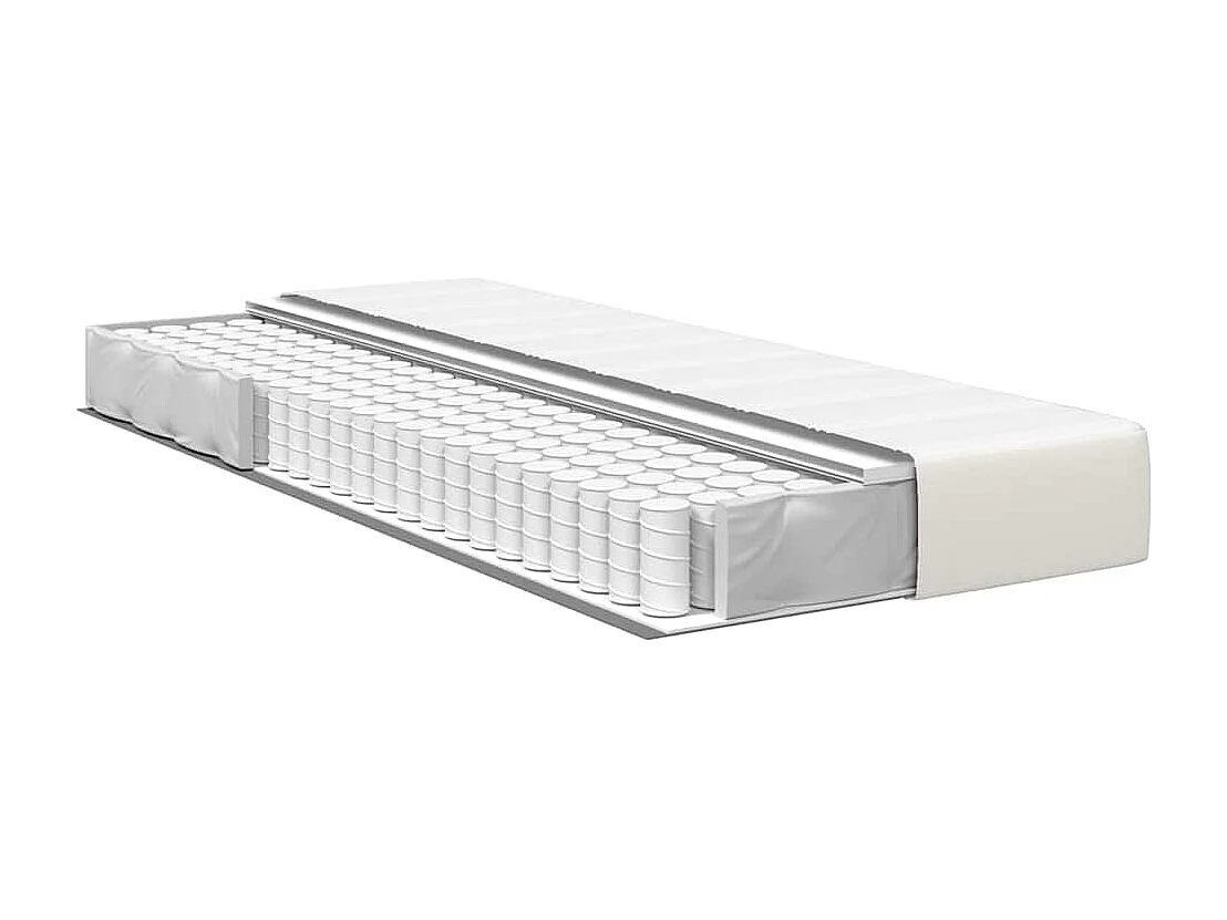 Matelas de Lit avec matelas Crème 90 x 200 cm tissu