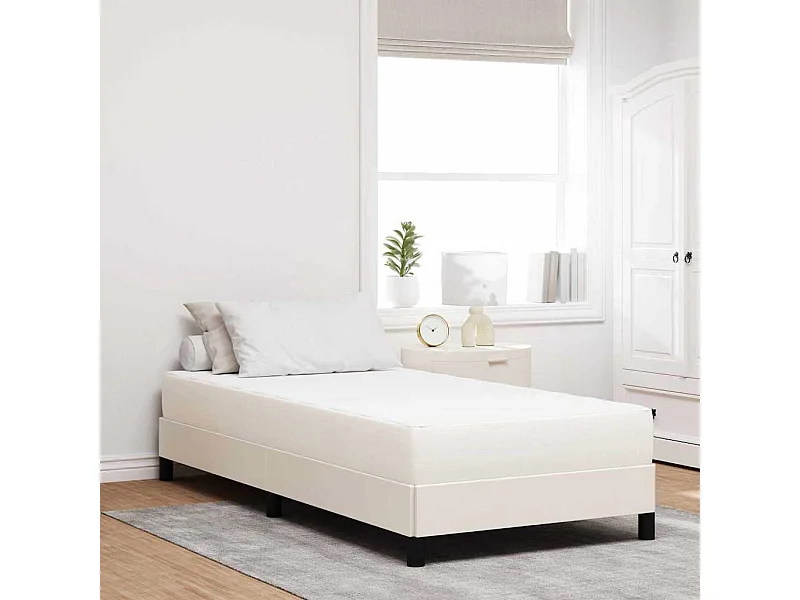 Matelas de Lit avec matelas Crème 90 x 200 cm tissu