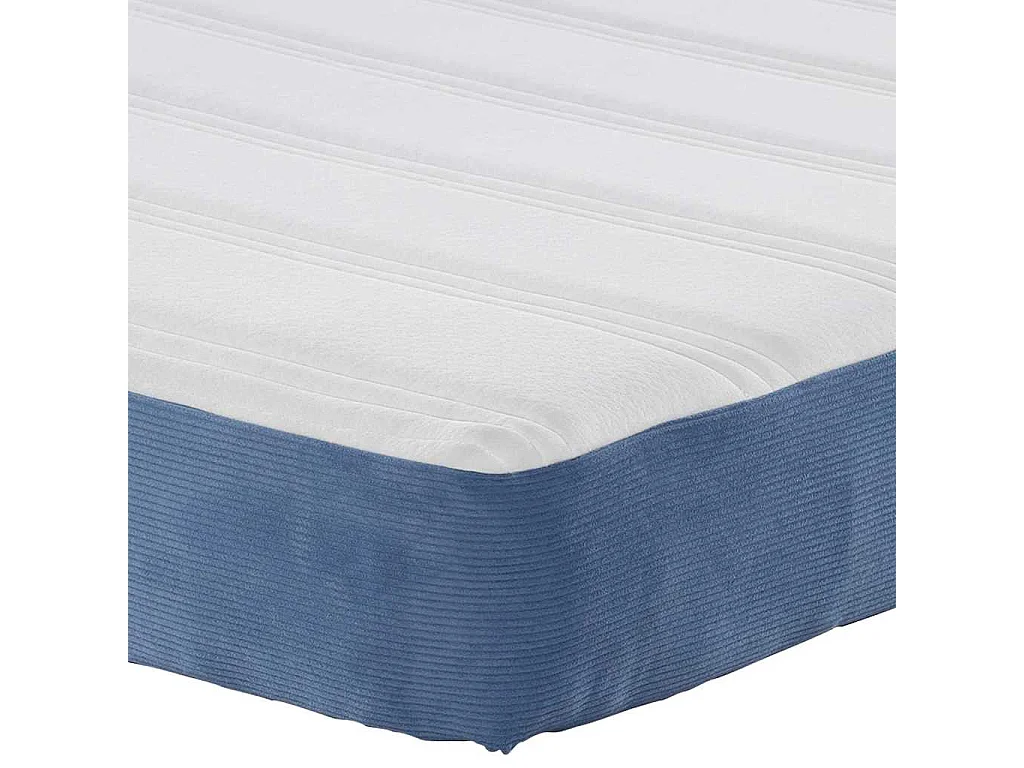 Matelas de Lit avec matelas Bleu 140 x 200 cm tissu