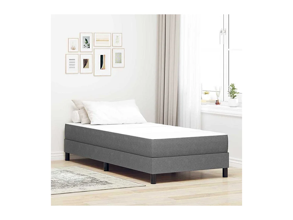 Matelas de Lit avec matelas Gris clair 90 x 200 cm tissu