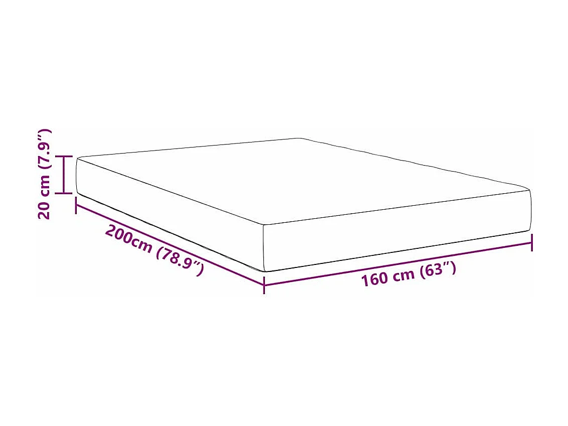 Matelas de Lit avec matelas Gris 160 x 200 cm tissu