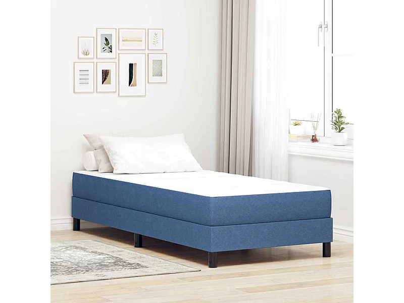 Matelas de Lit avec matelas Bleu 90 x 190 cm tissu