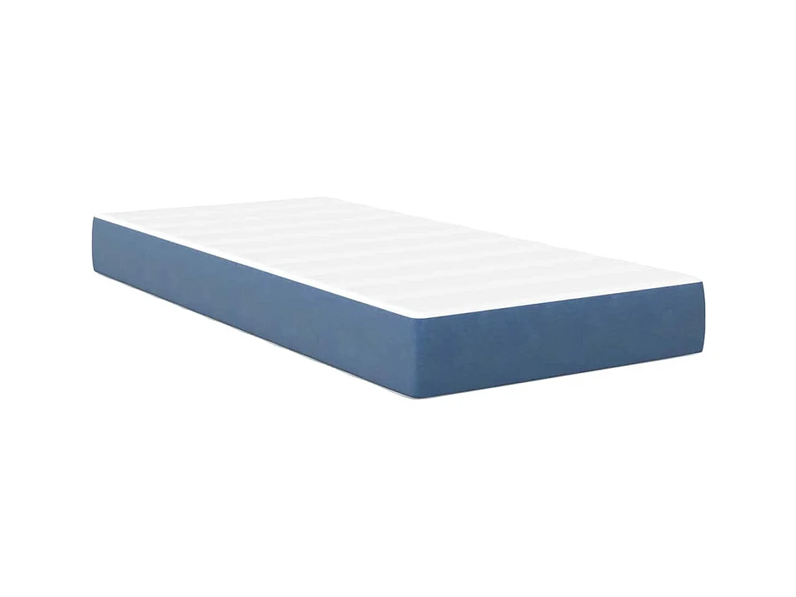 Matelas de Lit avec matelas Bleu 90 x 190 cm tissu