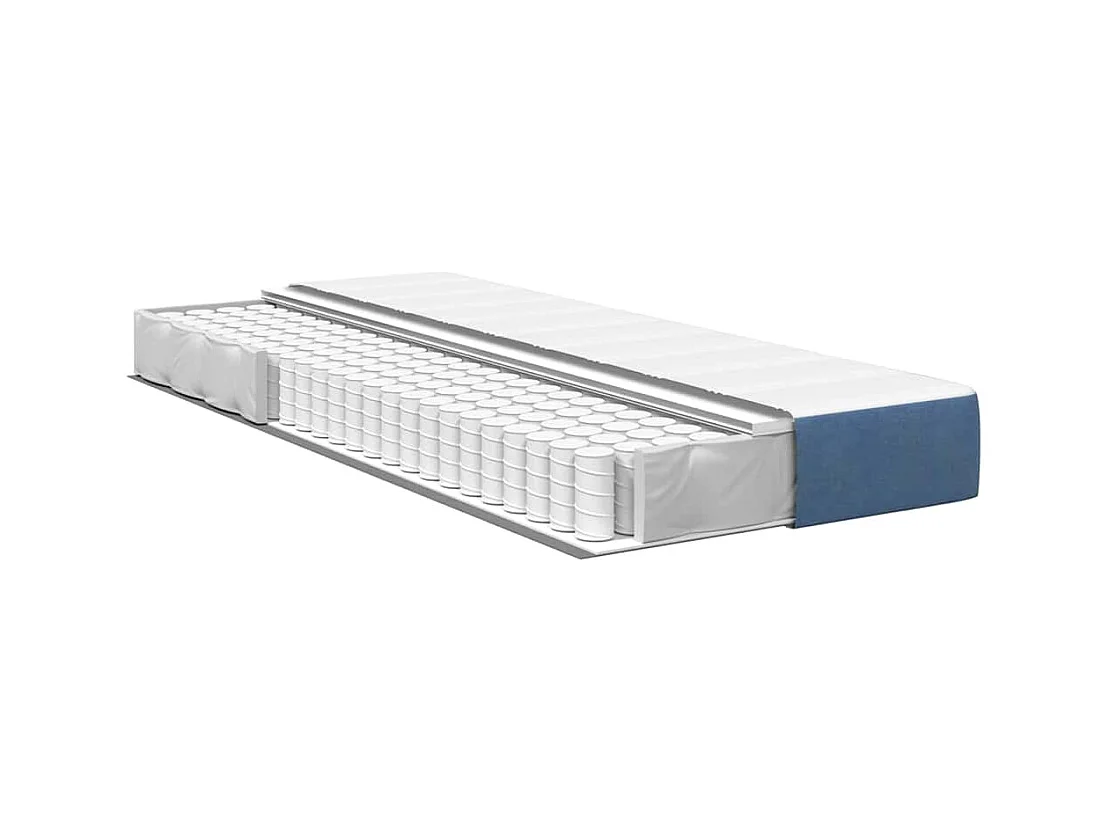 Matelas de Lit avec matelas Bleu 90 x 190 cm tissu