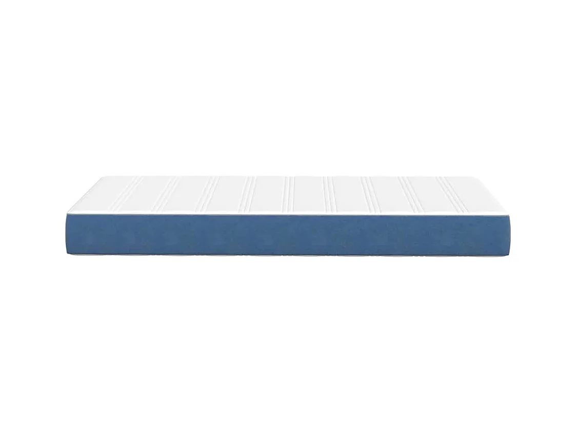Matelas de Lit avec matelas Bleu 90 x 190 cm tissu