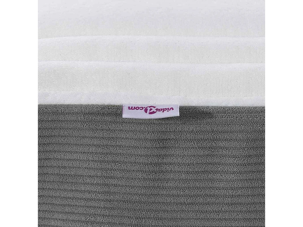 Matelas de Lit avec matelas Gris clair 90 x 190 cm tissu