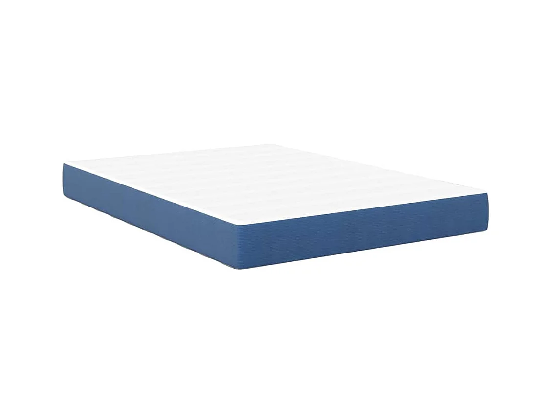 Matelas de Lit avec matelas Bleu 140 x 190 cm tissu