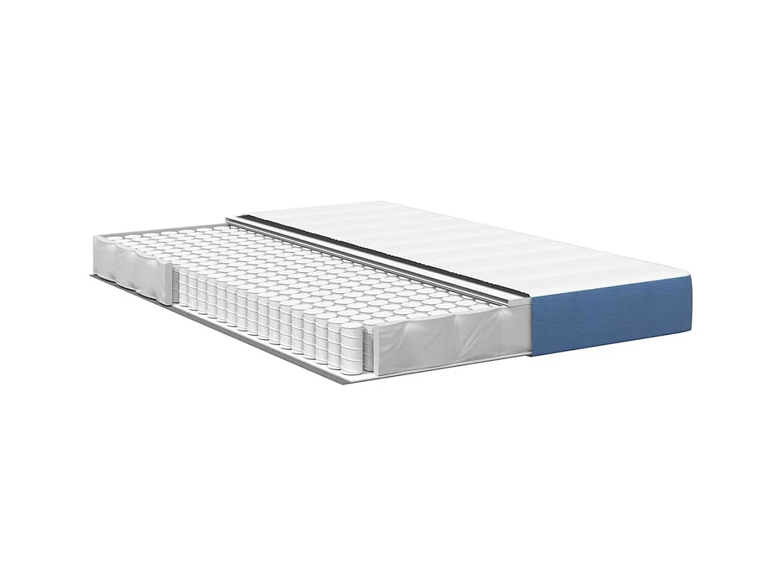 Matelas de Lit avec matelas Bleu 140 x 190 cm tissu