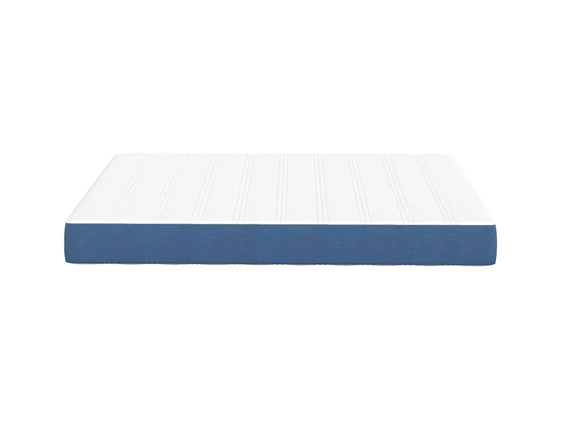 Matelas de Lit avec matelas Bleu 140 x 190 cm tissu