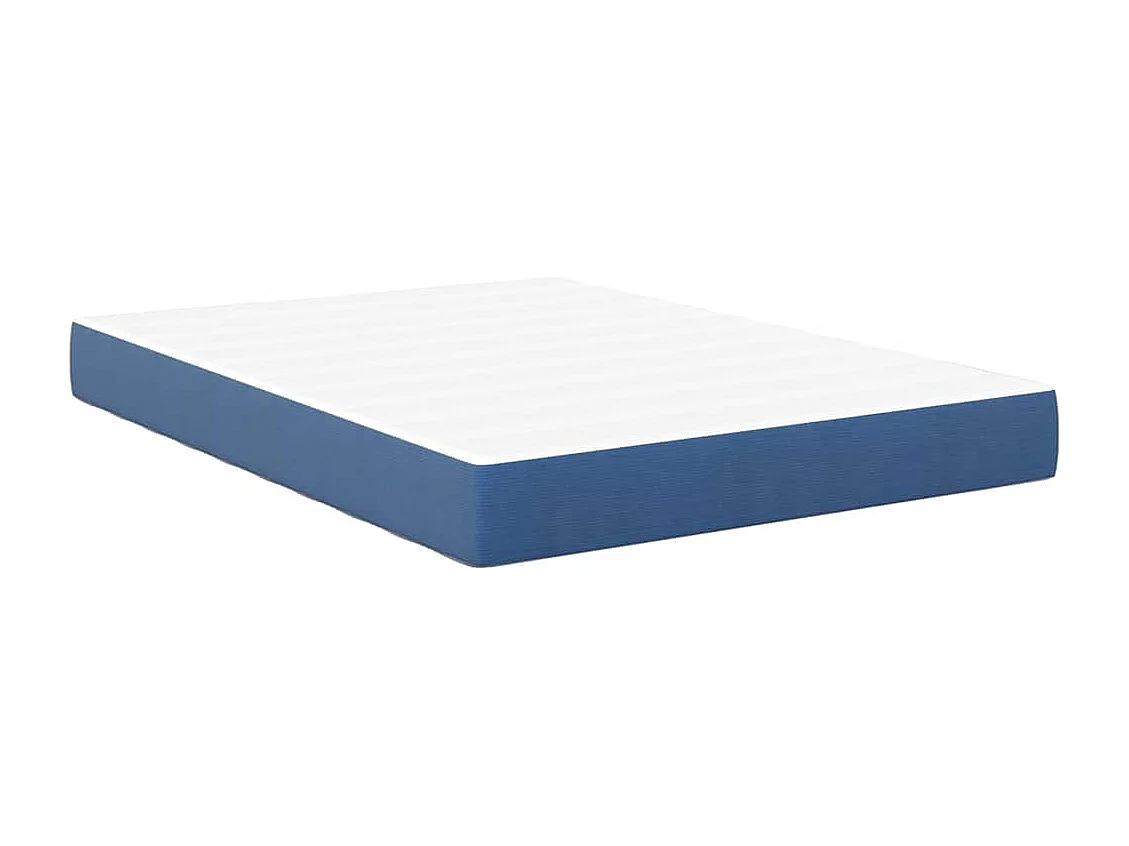 Matelas de Lit avec matelas Bleu 140 x 190 cm tissu