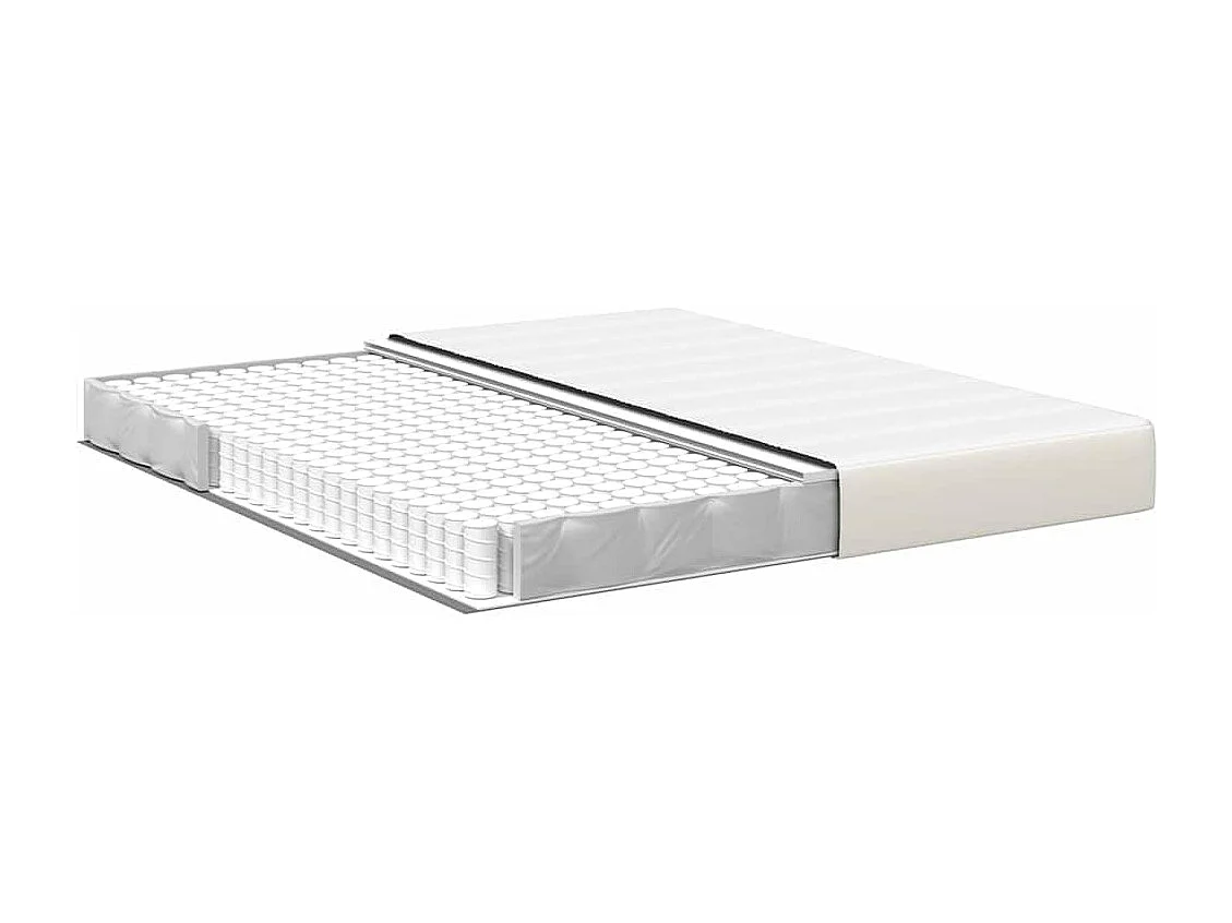 Matelas de Lit avec matelas Crème 180 x 200 cm tissu