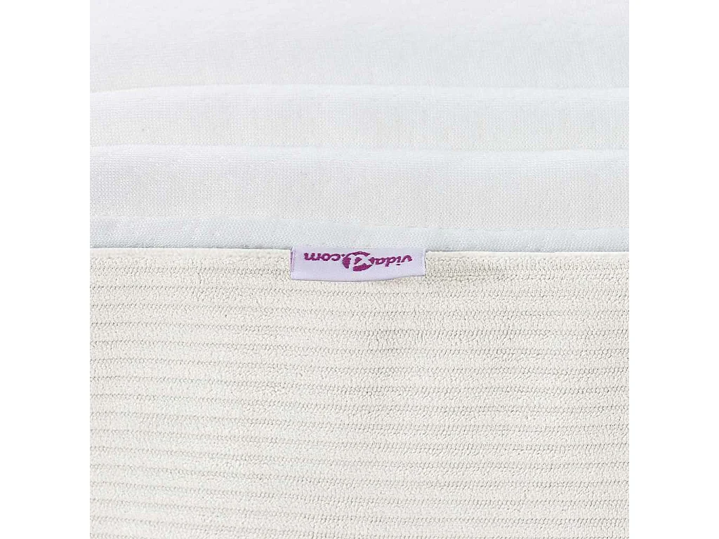 Matelas de Lit avec matelas Crème 180 x 200 cm tissu