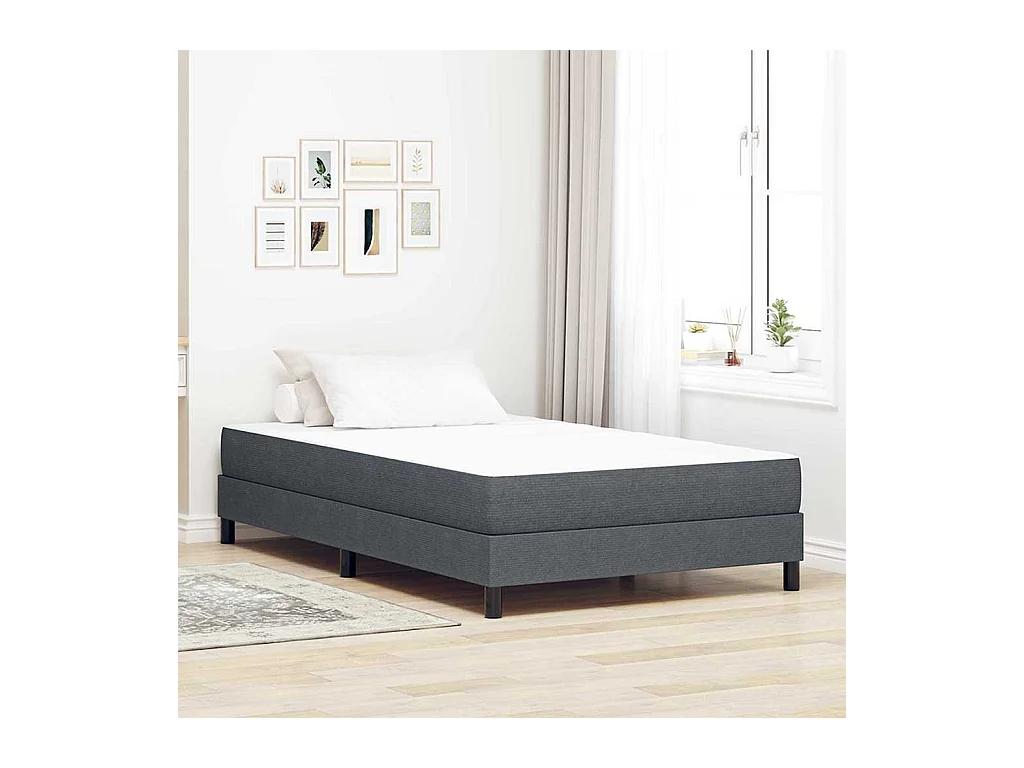 Matelas de Lit avec matelas Gris 120 x 200 cm tissu