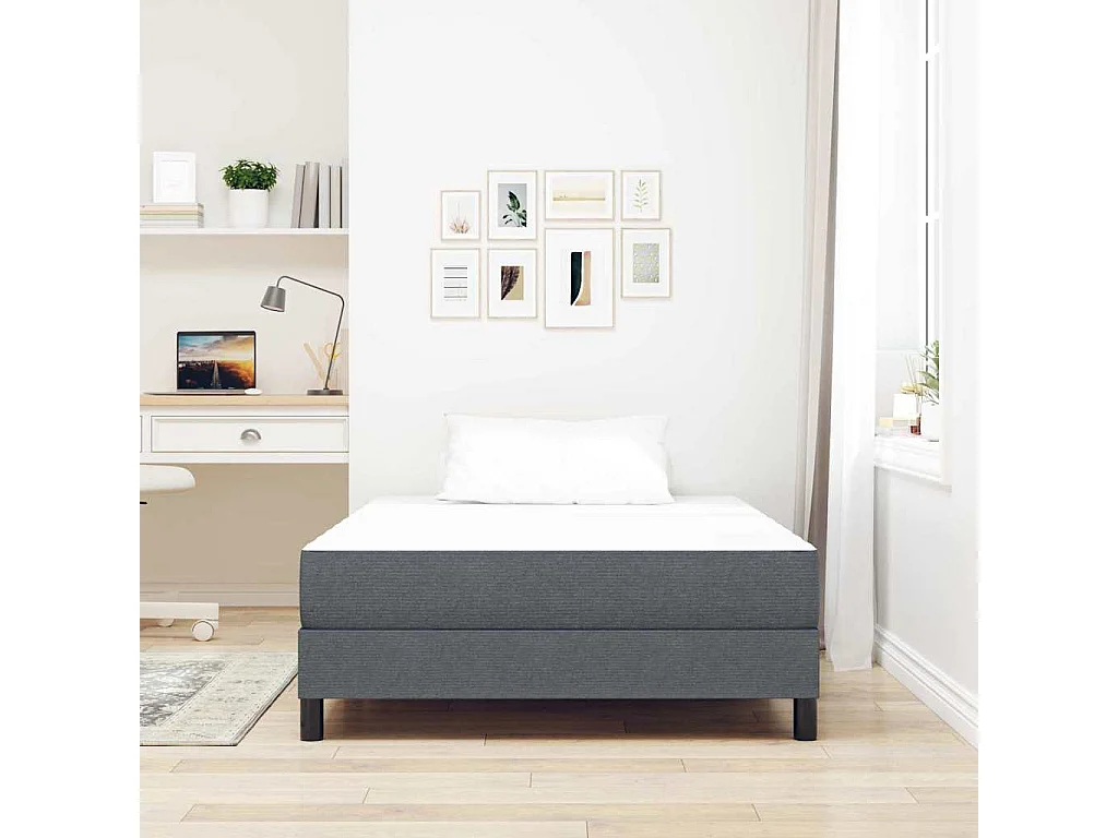 Colchón de Cama con colchón Gris 120x200 cm tela SHL7613