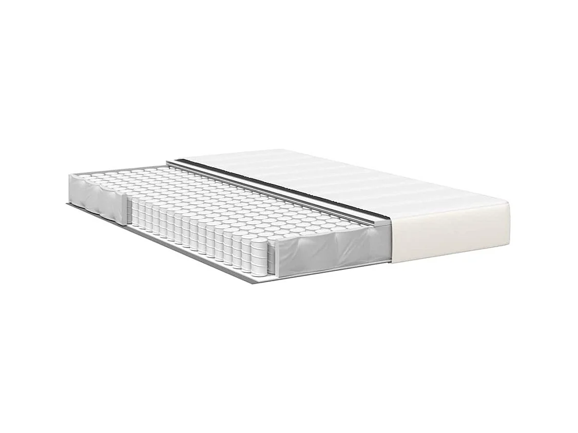 Matelas de Lit avec matelas Crème 160 x 200 cm tissu