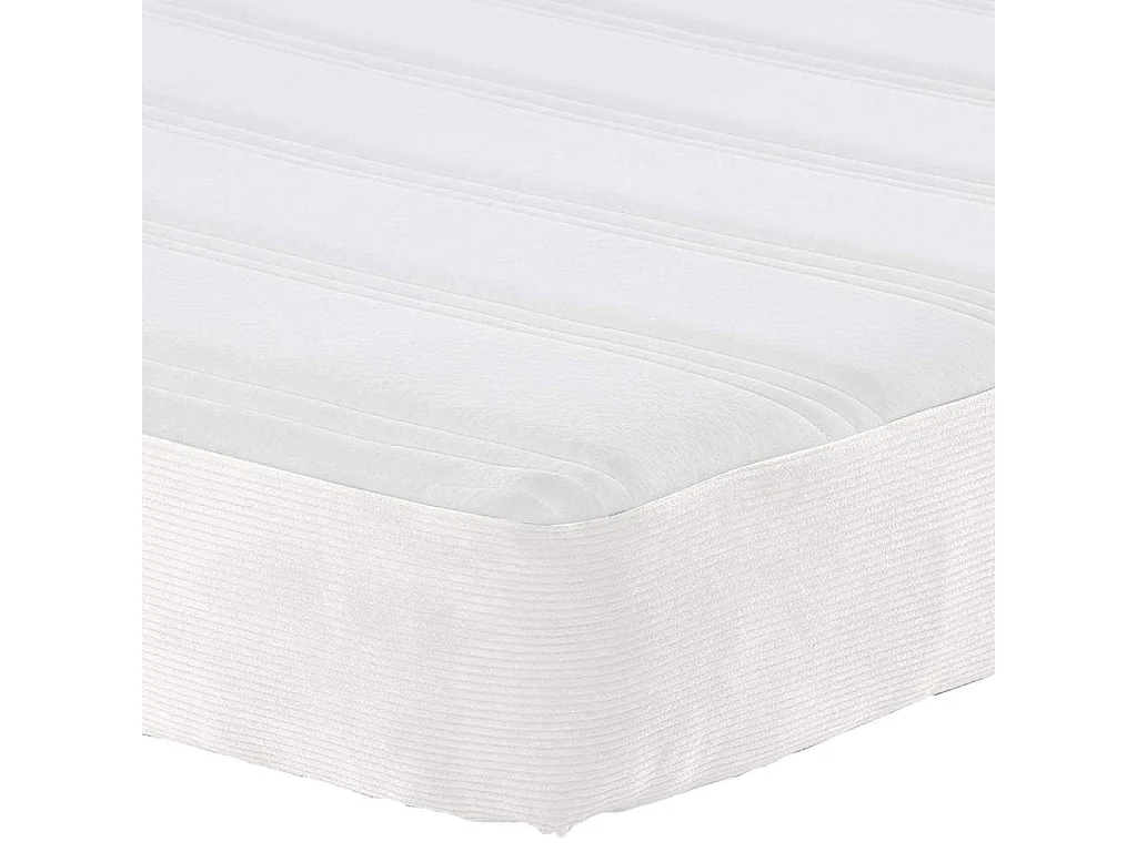 Matelas de Lit avec matelas Crème 160 x 200 cm tissu