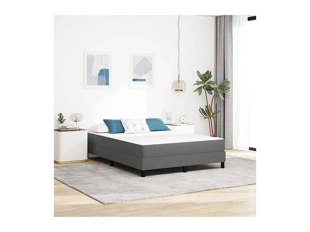 Matelas de Lit avec matelas Gris clair 140 x 190 cm tissu