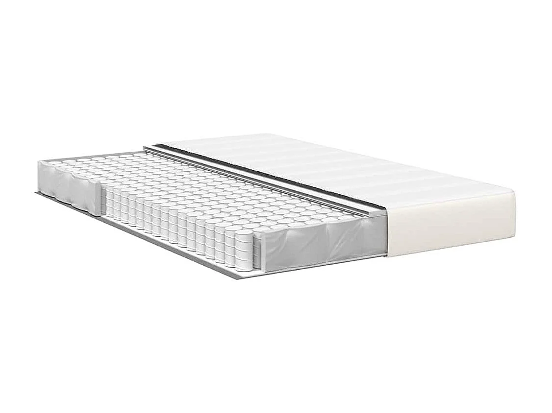Matelas de Lit avec matelas Crème 140 x 200 cm tissu