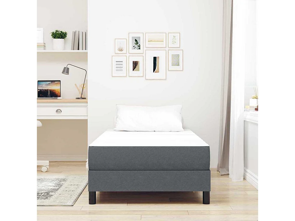 Colchón de Cama con colchón Gris 90x190 cm tela SHL105093