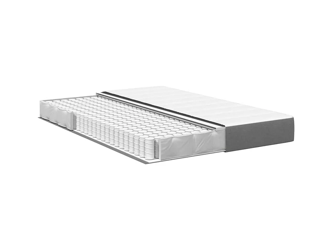 Matelas de Lit avec matelas Gris clair 160 x 200 cm tissu