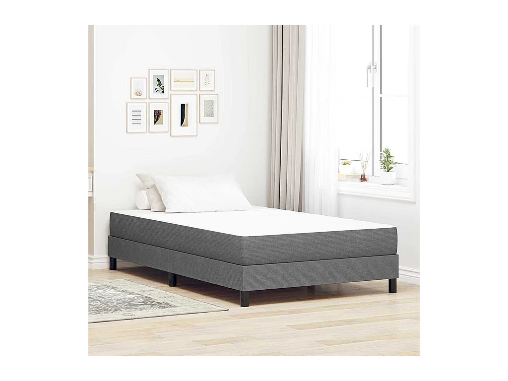 Matelas de Lit avec matelas Gris clair 120 x 200 cm tissu