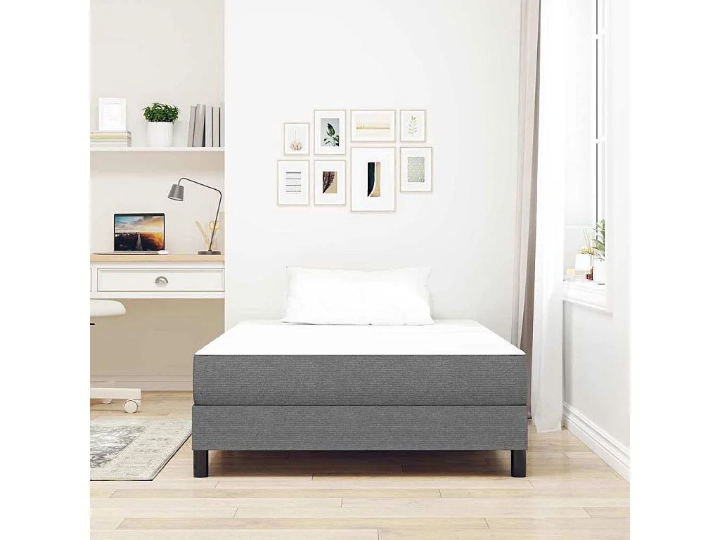 Colchón de Cama con colchón Gris Claro 120x200 cm tela SHL104621