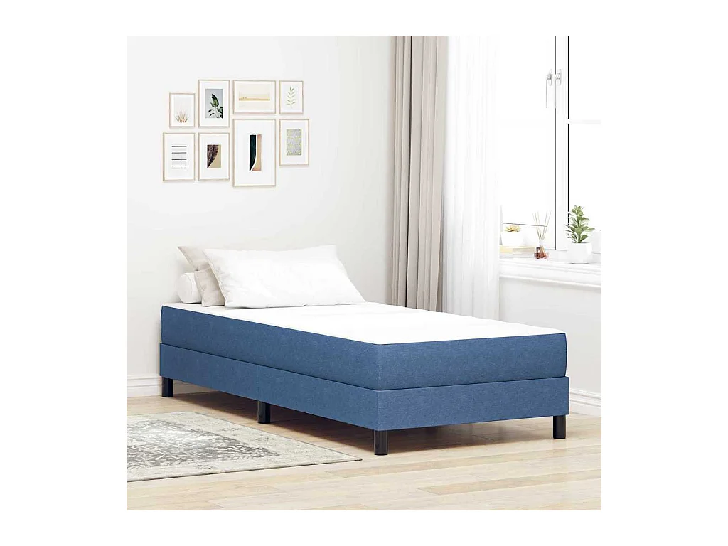 Matelas de Lit avec matelas Bleu 90 x 200 cm tissu