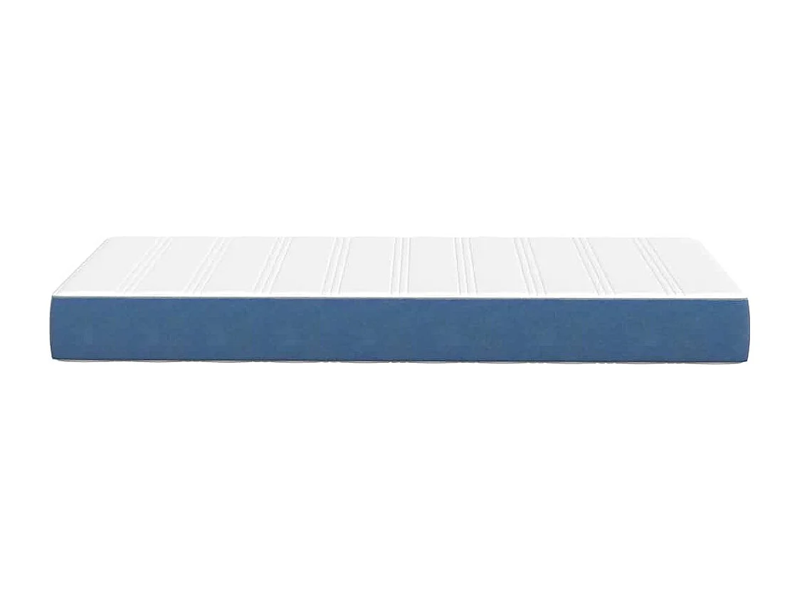 Matelas de Lit avec matelas Bleu 90 x 200 cm tissu