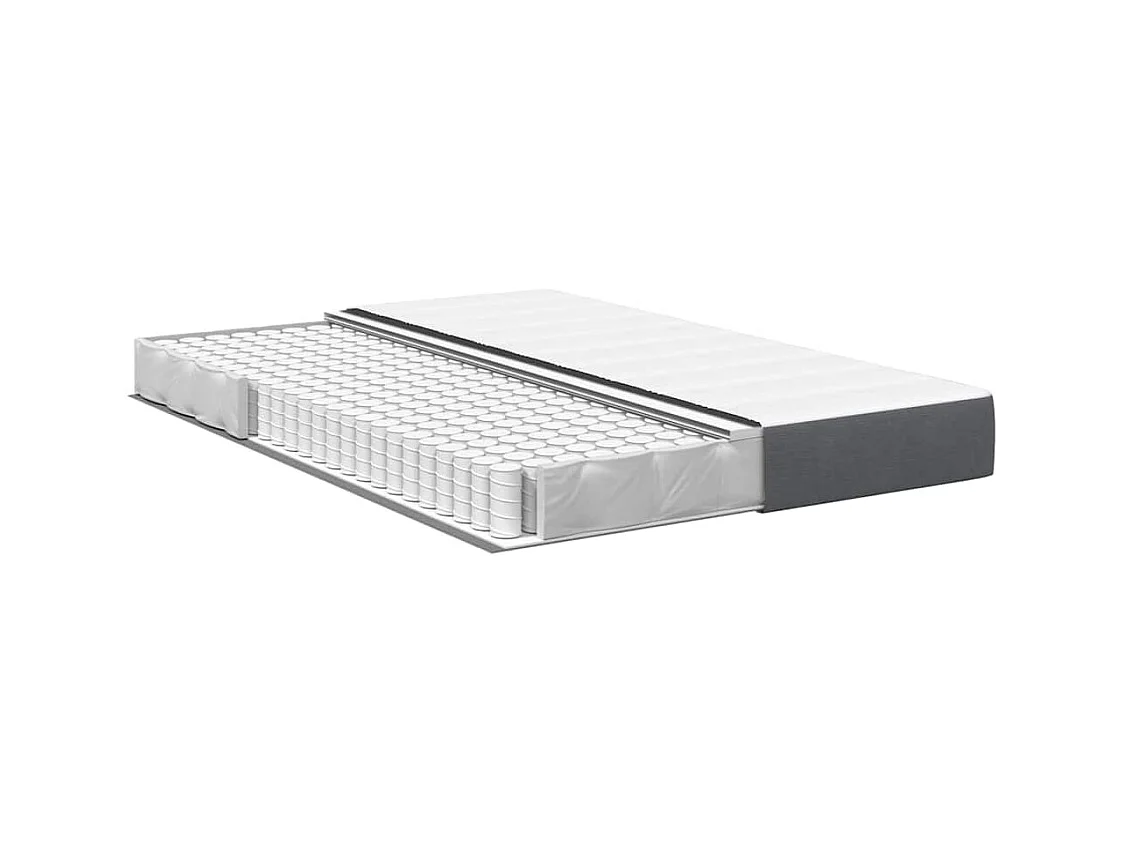Matelas de Lit avec matelas Gris 140 x 200 cm tissu