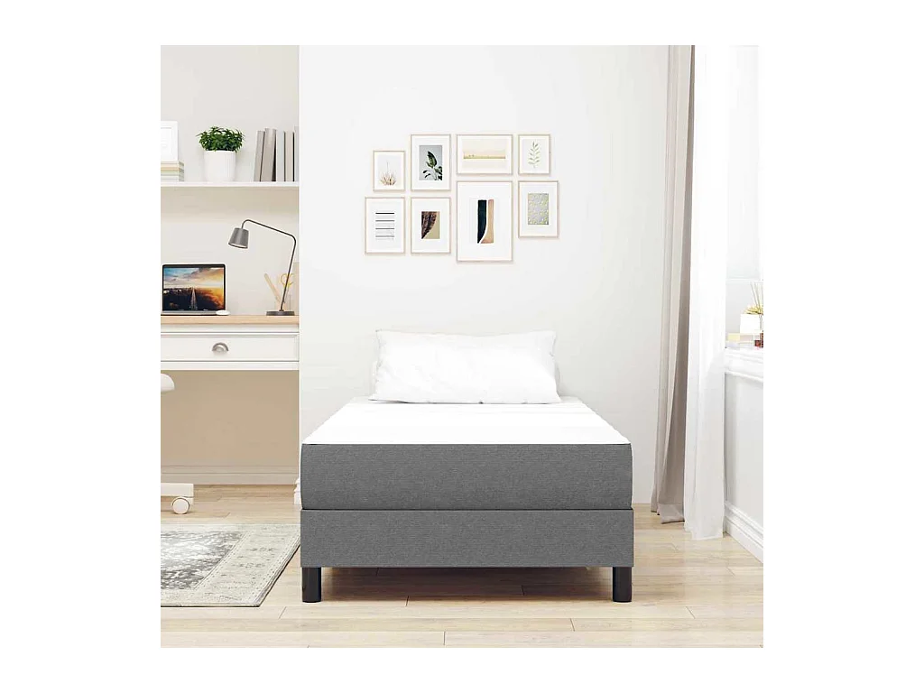 Matelas de Lit avec matelas Gris clair 100 x 200 cm tissu