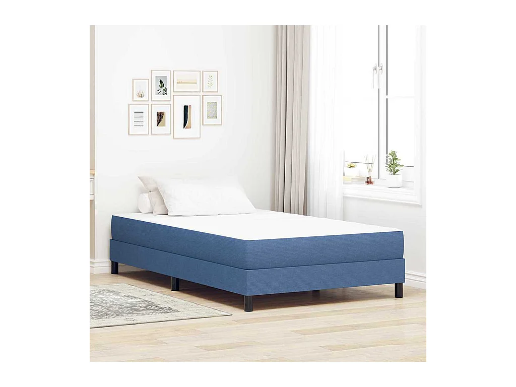 Matelas de Lit avec matelas Bleu 120 x 200 cm tissu