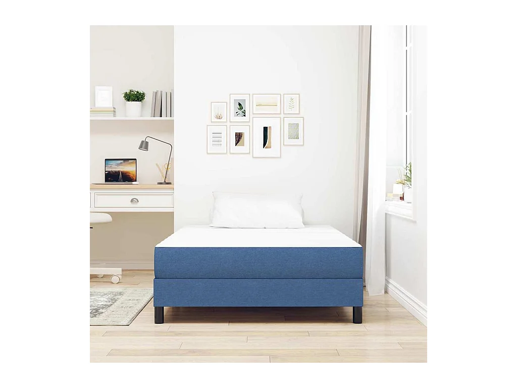 Matelas de Lit avec matelas Bleu 120 x 200 cm tissu