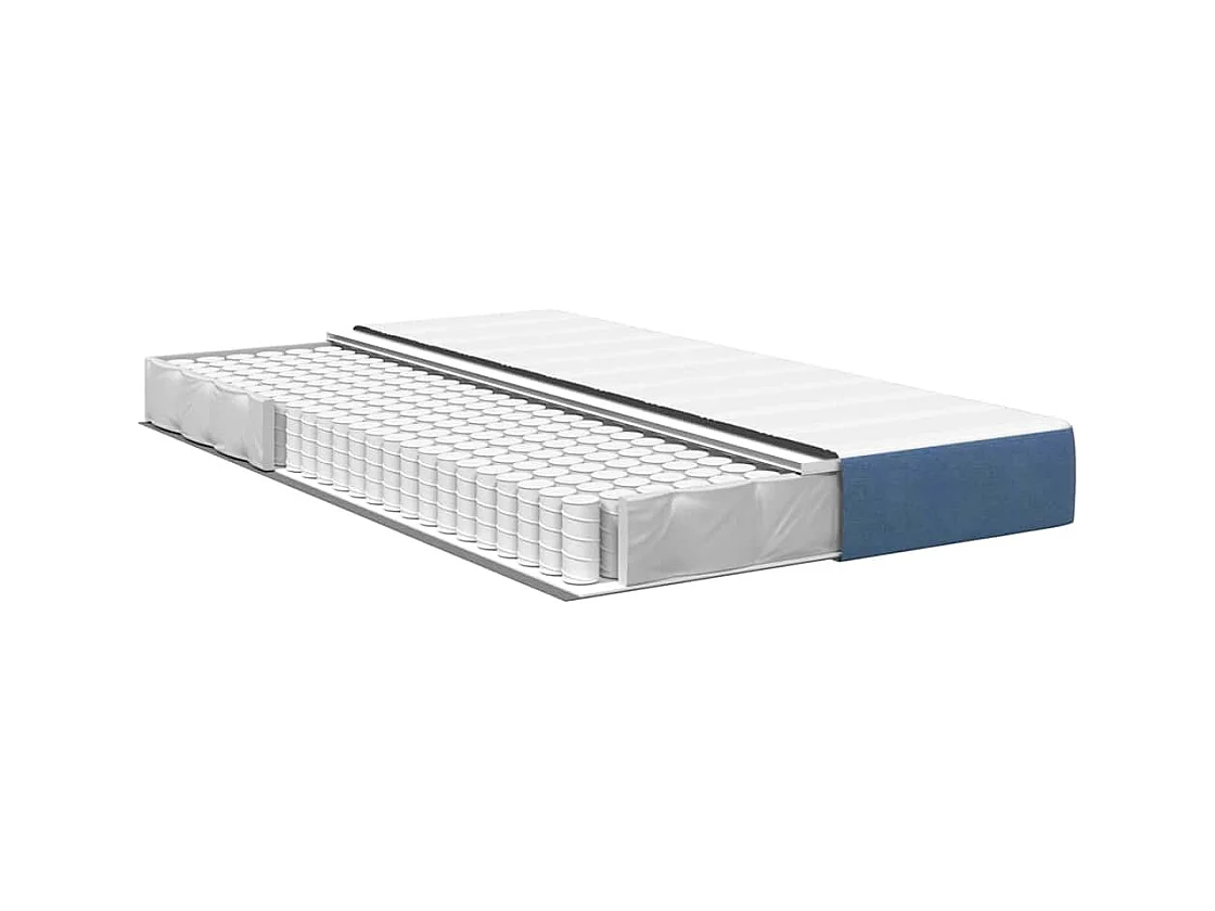 Matelas de Lit avec matelas Bleu 120 x 200 cm tissu