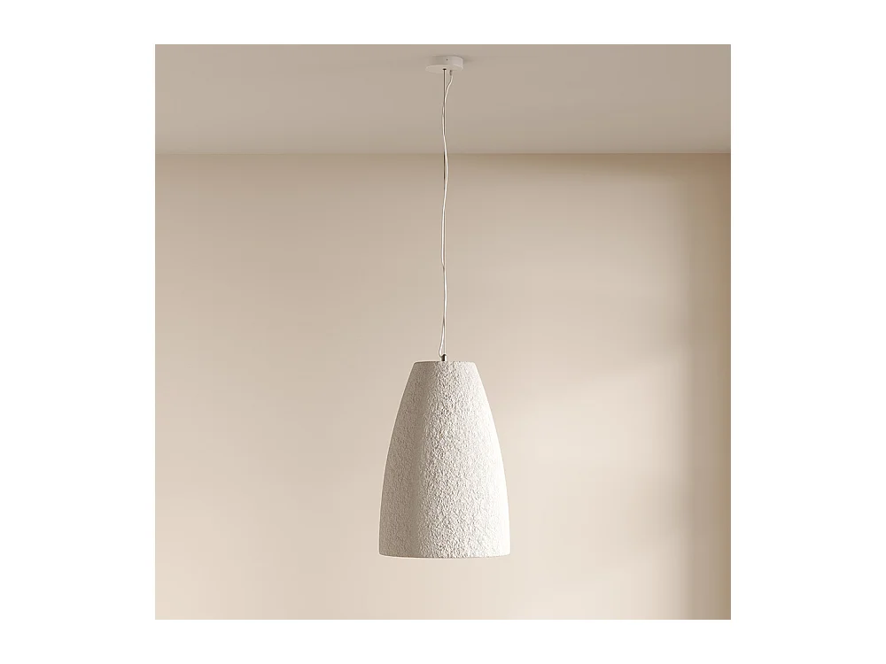 Lámpara colgante - Diseño minimalista - Acabado efecto piedra - Sinur I Blanco