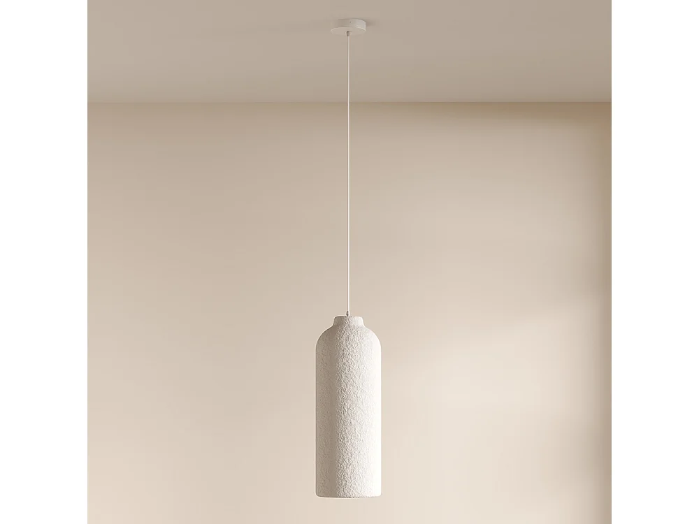 Suspension - Design minimaliste - Finition effet pierre - Sinur III Blanc