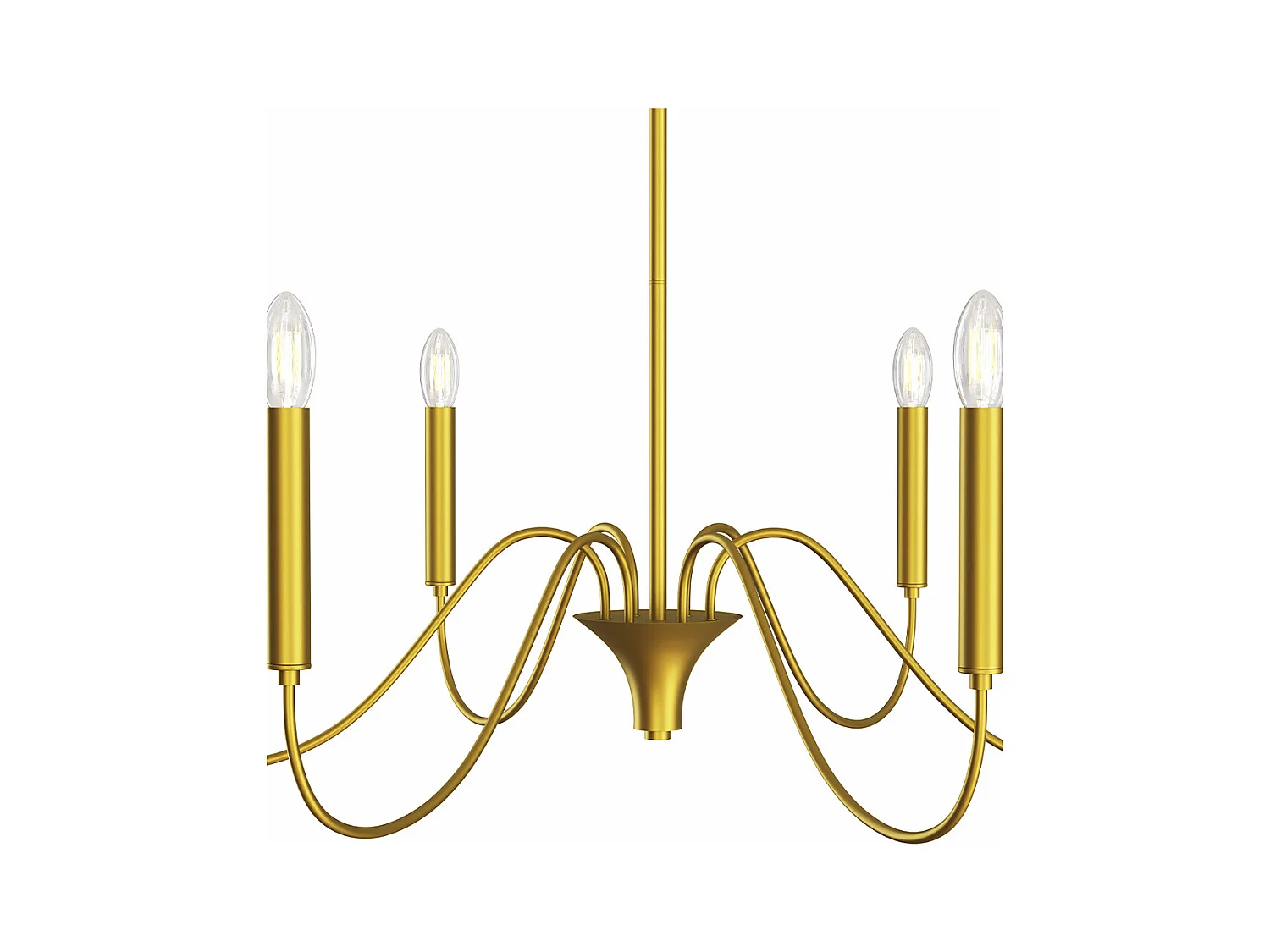 Goldene Pendelleuchte mit 6 Armen – Moderner Kronleuchterstil aus Metall - Vintessa