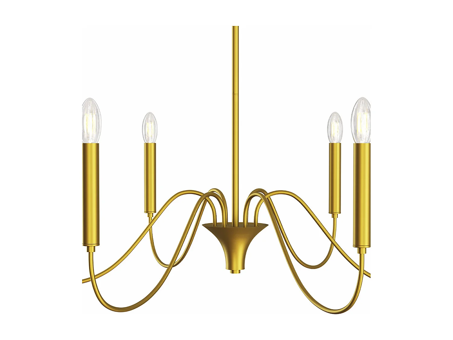 Suspension dorée à 6 bras – Style chandelier moderne en métal - Vintessa Doré