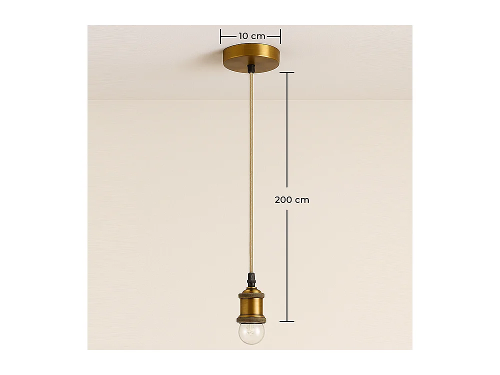 Cavo per lampada a sospensione dorato anticato con altezza regolabile - Berrey