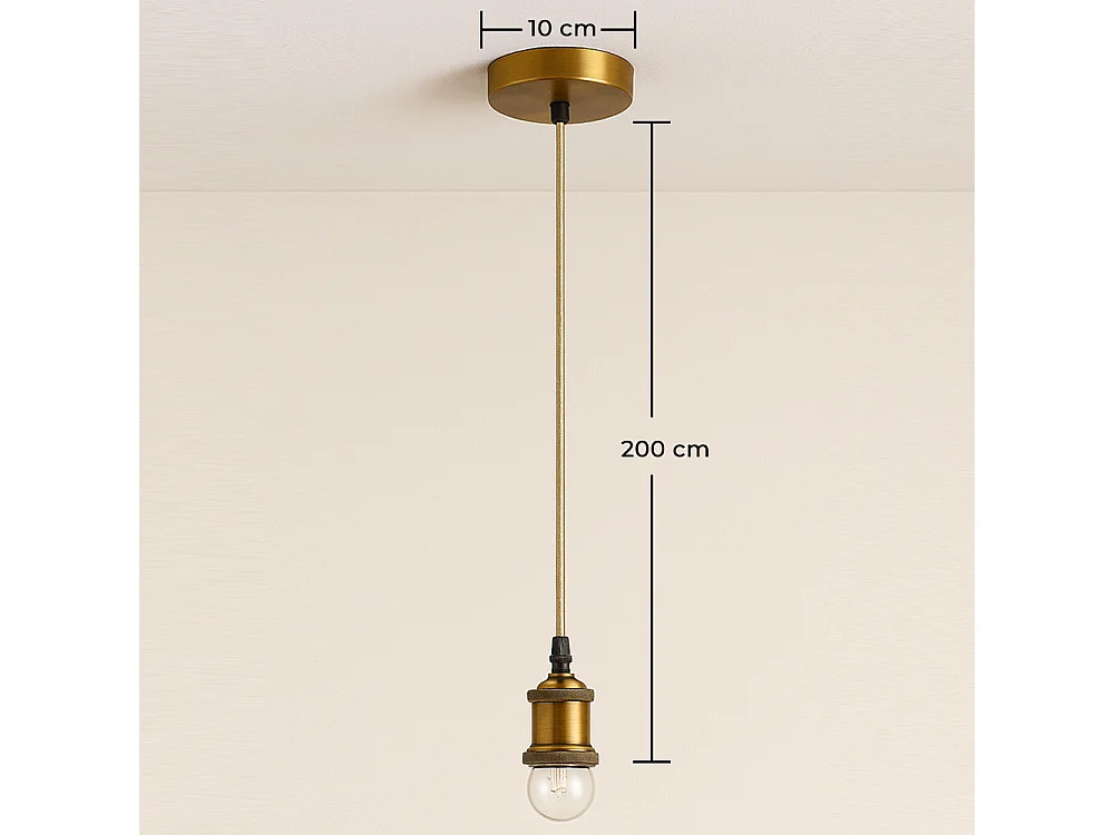 Câble de lampe suspendue doré vieilli avec hauteur réglable - Berrey Doré
