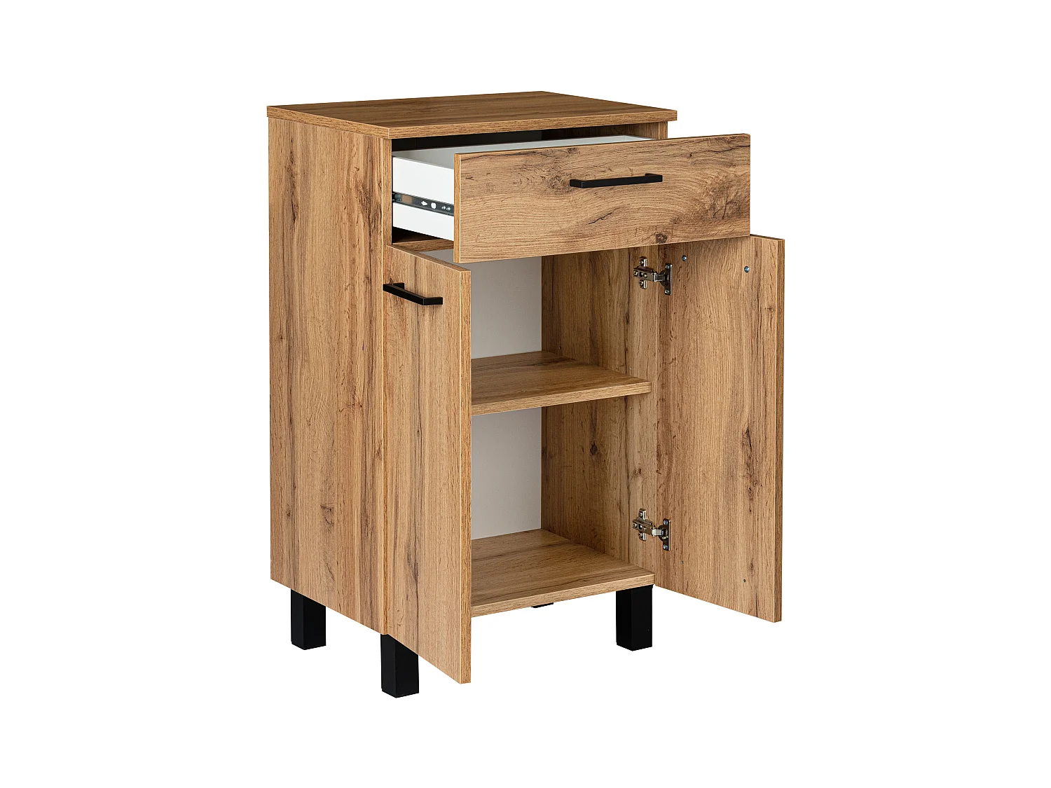 Szafka Łazienkowa Stojąca Dolna 50cm 1 Szuflad 2 Drzwi Dąb Wotan Lupo Wotan