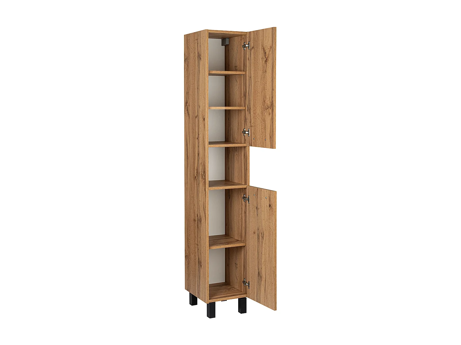 Badezimmerset Badezimmerschrank mit Waschbecken 50cm Hochshrank 30cm Schrank mit Spiegel Eiche Wotan Lupo Wotan