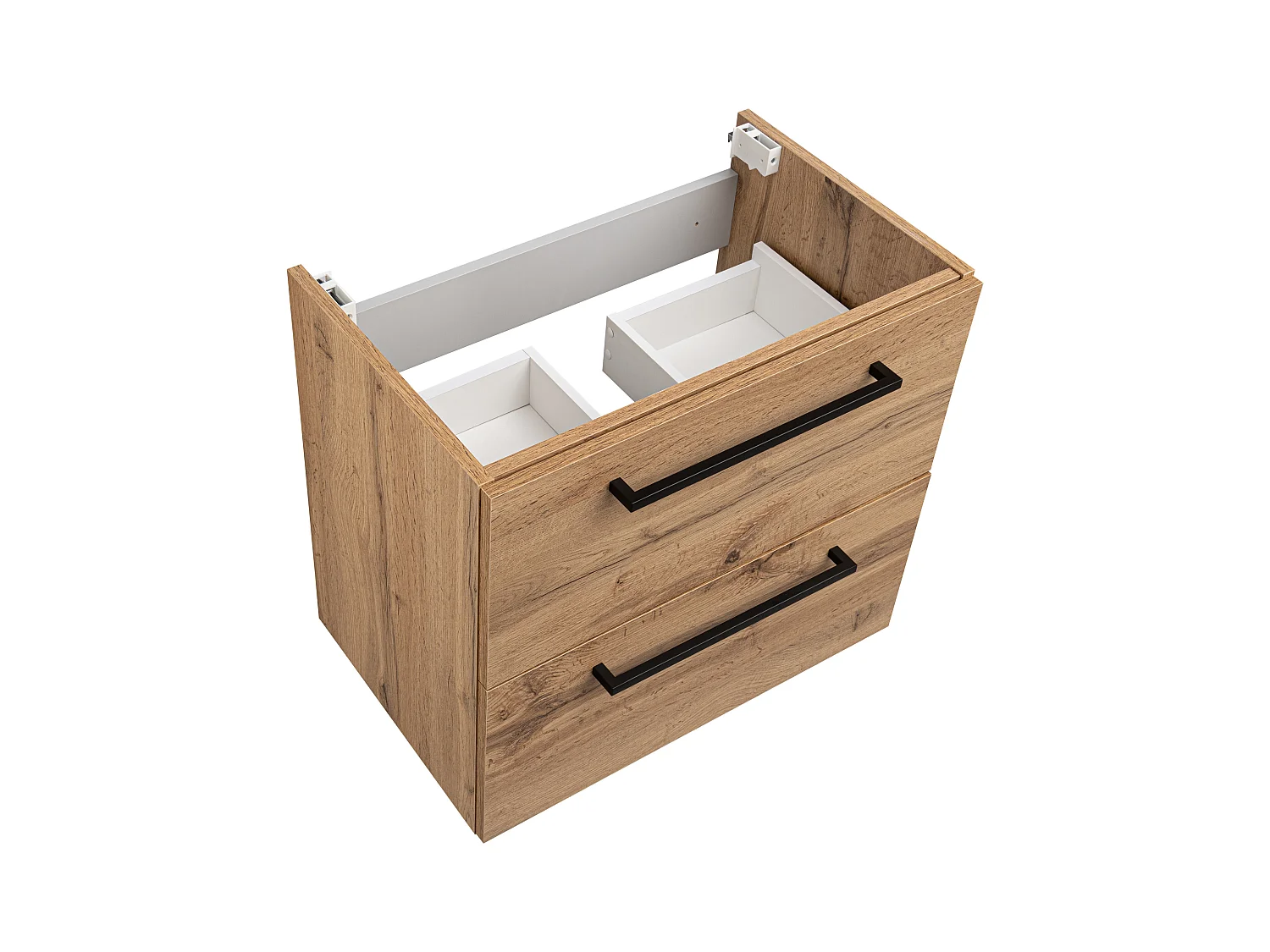 Ensemble pour salle de bain 60 cm Meuble avec lavabo Meuble avec miroir Chêne Wotan Aster