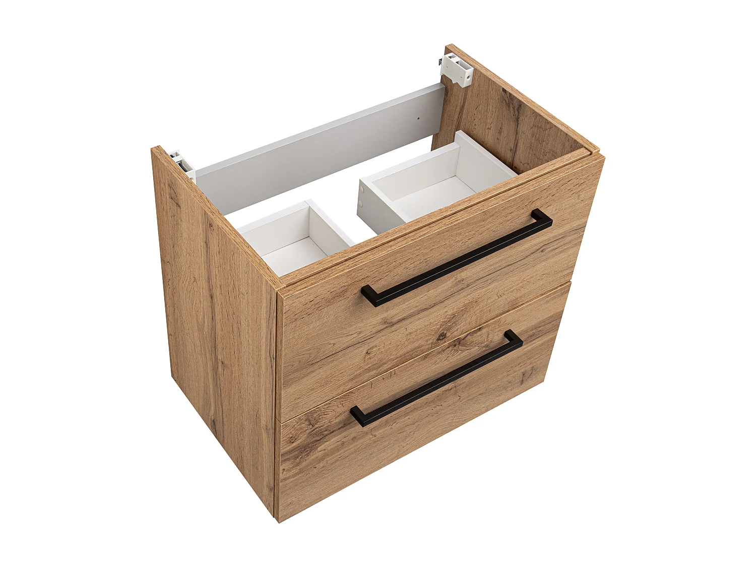 Badezimmerset 60cm Schrank mit Waschbecken Shrank mit Spiegel Eiche Wotan Aster