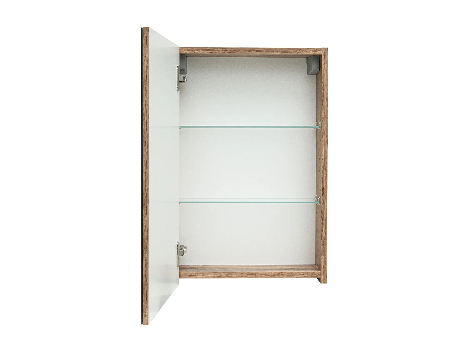 Badezimmerset 60cm Schrank mit Waschbecken Hohschrank Shrank mit Spiegel Eiche Wotan Aster