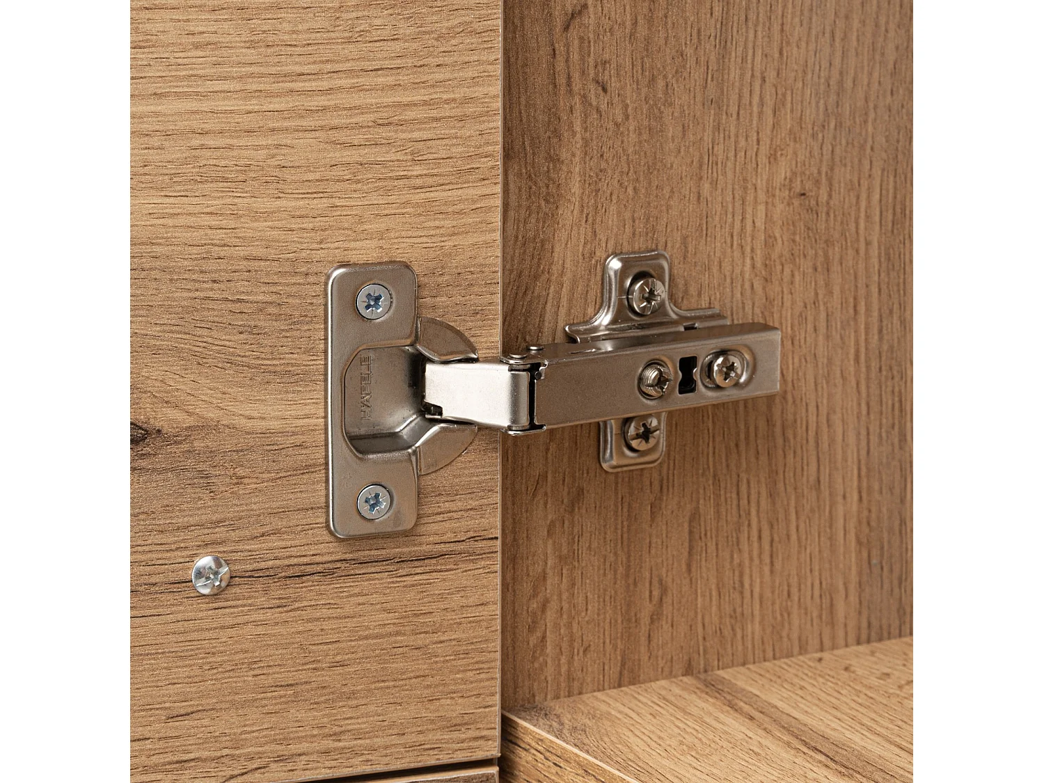 Badezimmerset 60cm Schrank mit Waschbecken Hohschrank Shrank mit Spiegel Eiche Wotan Aster