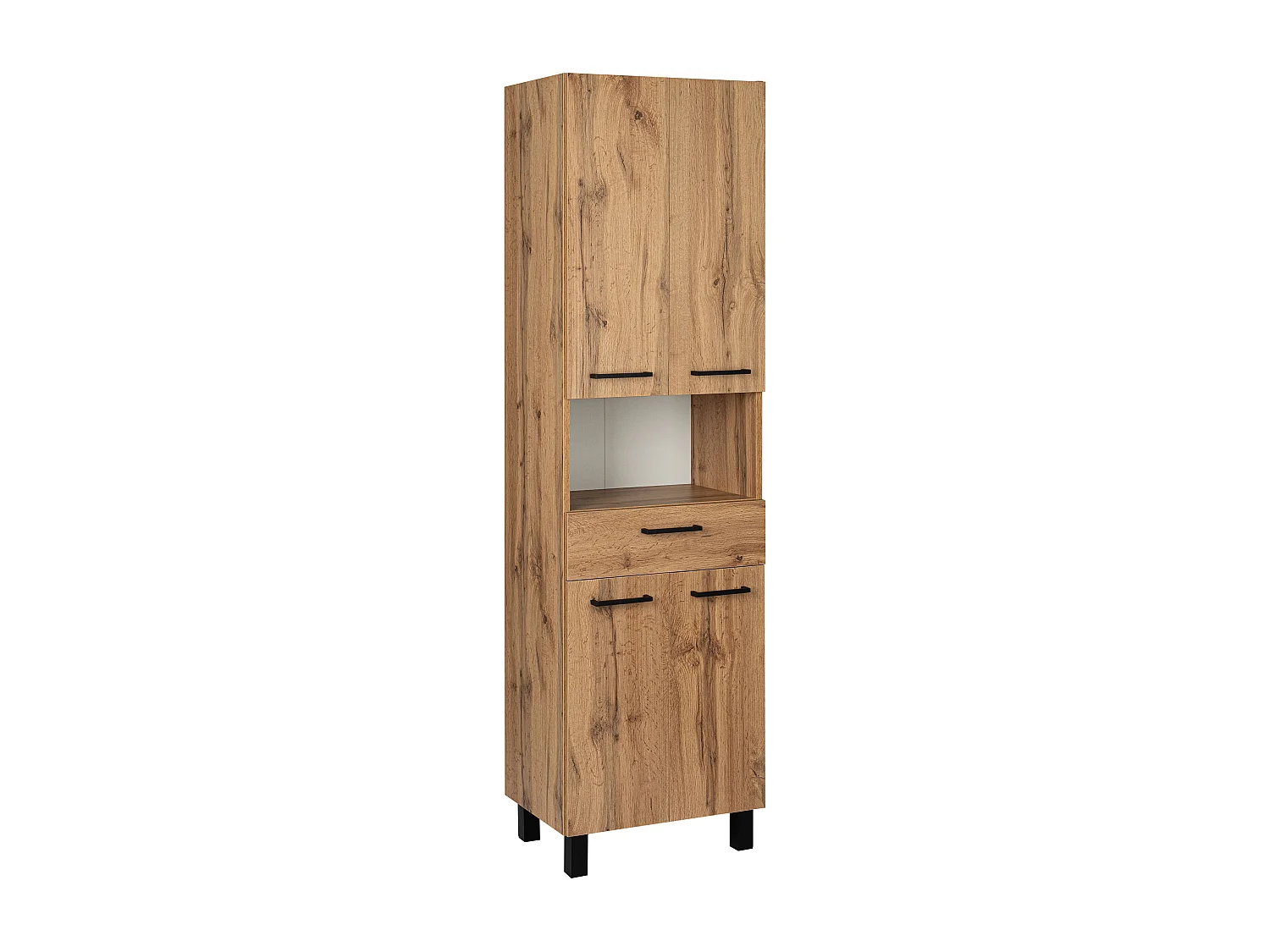 Badezimmerset Badezimmerschrank mit Waschbecken 50cm Hochshrank 50cm Eiche Wotan Lupo Wotan