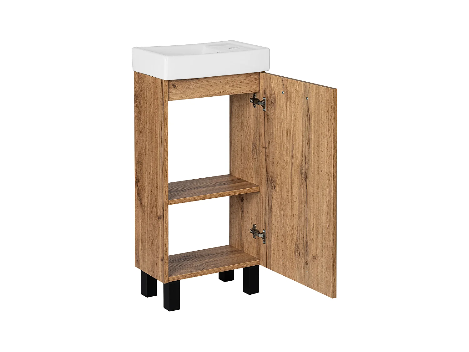 Badezimmerset 40cm Eiche Wotan Schrank mit Waschbecken Lupo Wotan