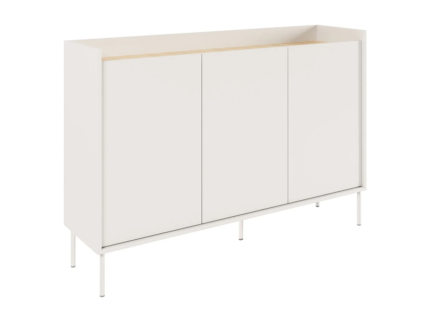 Buffet 3 portes – 140 cm – blanc/chêneLindberg – SELSEY TOVI