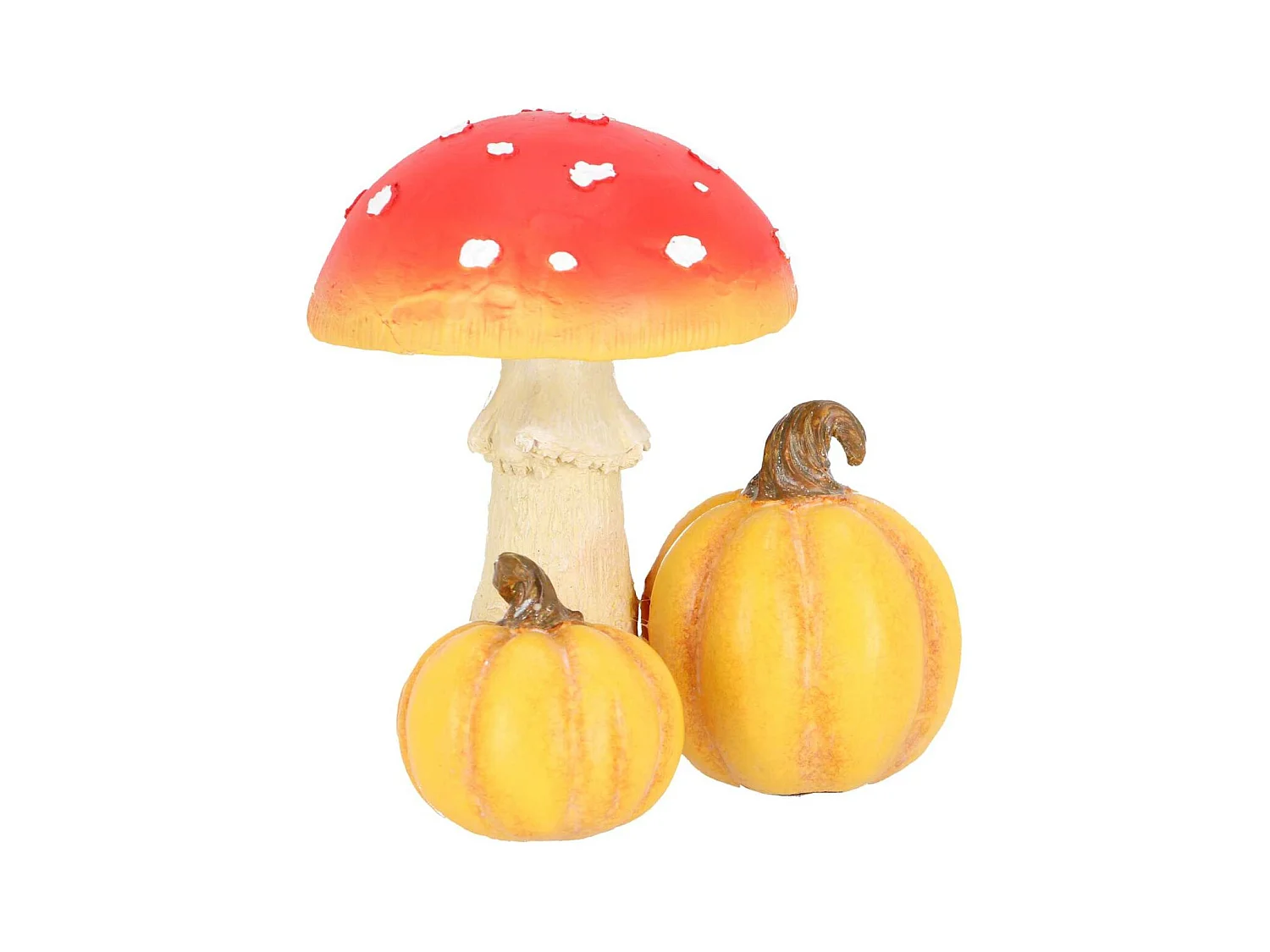 Champignon amanite en polyrésine Amanite avec citrouilles