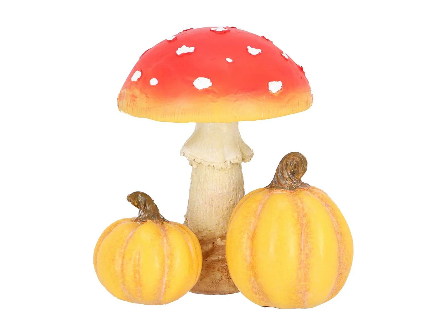 Champignon amanite en polyrésine Amanite avec citrouilles